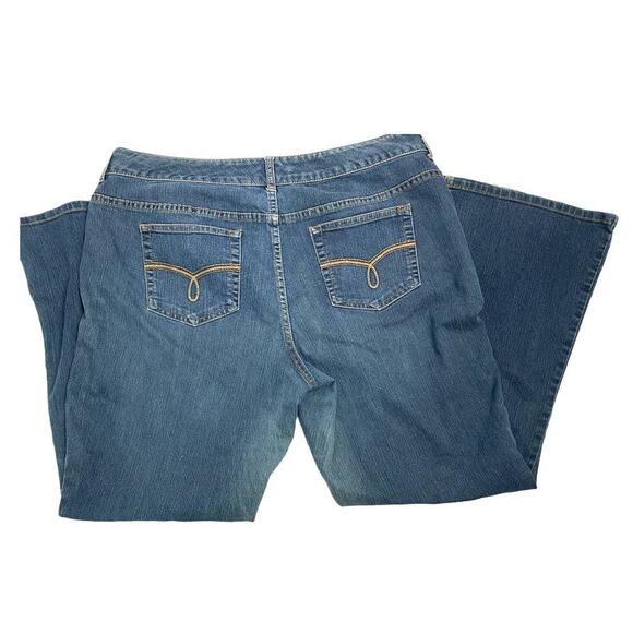 american rag bootcut medium wash jeans curvy plus size 16 short high rise - Picture 2 of 8